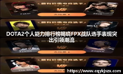 DOTA2个人能力排行榜揭晓FPX战队选手表现突出引领潮流