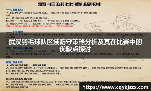 武汉羽毛球队区域防守策略分析及其在比赛中的优缺点探讨
