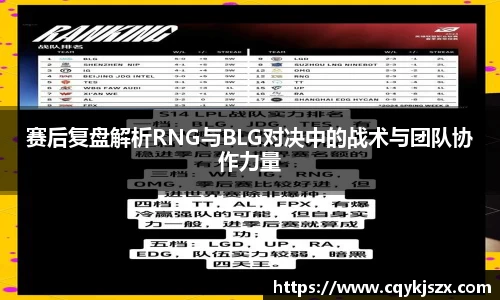 赛后复盘解析RNG与BLG对决中的战术与团队协作力量